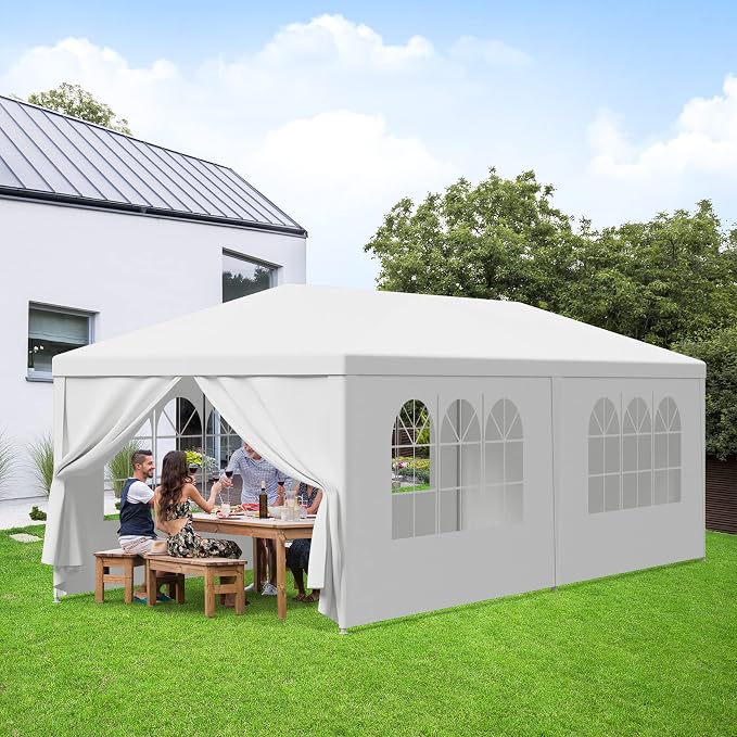 Smartxchoices 10' x 20' Outdoor White Waterproof Gazebo Canopy Tent - Image 2