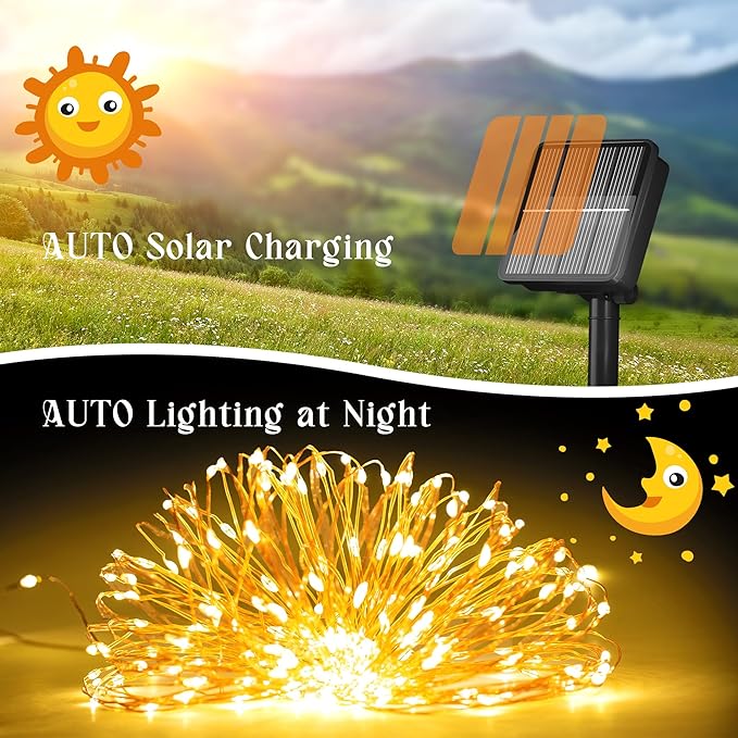 200 LED 72Ft Solar String Lights - Image 2