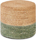 Wimarsbon 18'' Ottoman Pouf, Natural Braided Poof, Rustic Handweave Lounge by Wimarsbon