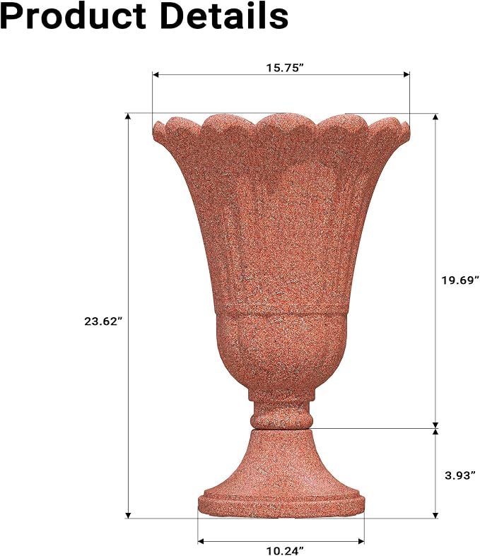 23" Tall Planters for Outdoor Plants Set of 2, Planter - Image 2