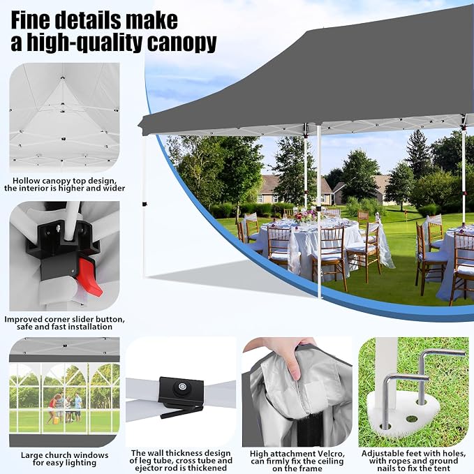 COBIZI Canopy 10x20 Pop Up Canopy Party Tent - Image 2