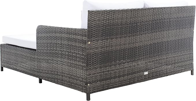 Safavieh Outdoor Collection Cadeo Grey Brown/White Cushion Daybed PAT7500C - Image 11