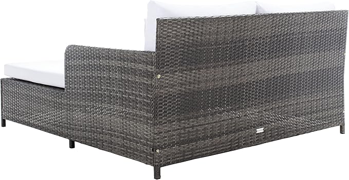 Safavieh Outdoor Collection Cadeo Grey Brown/White Cushion Daybed PAT7500C - Image 7