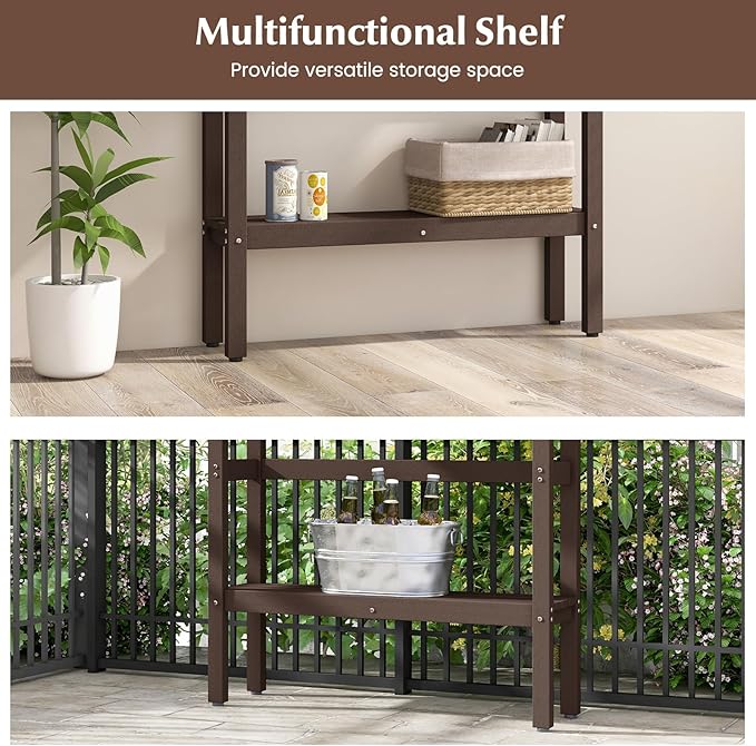 Tangkula Outdoor Bar Table, 48 Inch Patio Pub Height Table - Image 6