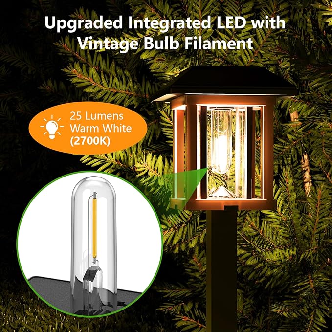 XMCOSY+ Solar Pathway Lights Outdoor, 25 LM LED Garden Lights - Image 5