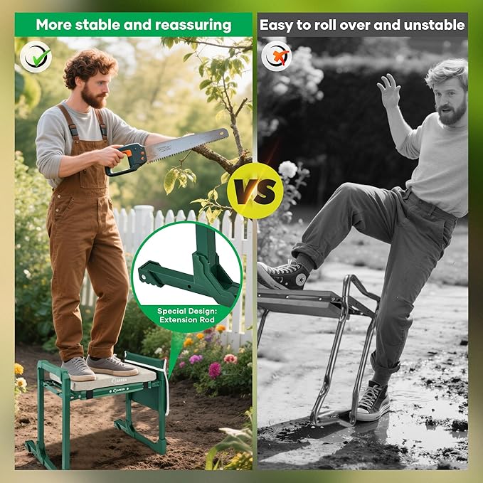 Saker Garden Kneeler and Seat Foldable Gardening Stool - Image 3