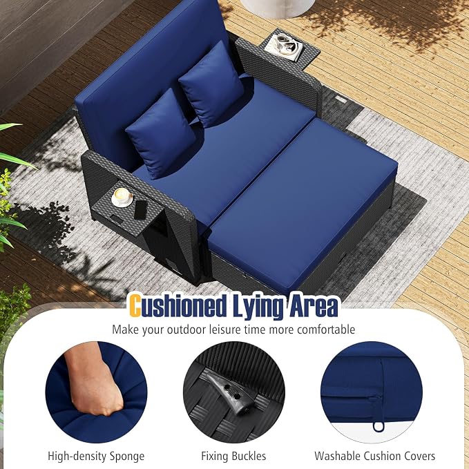 RELAX4LIFE Wicker Patio Outdoor Daybed - Image 6
