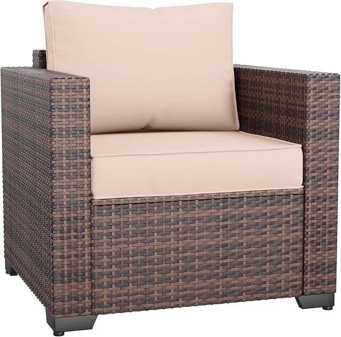 Amopatio Wicker Outdoor Sofa & Patio Couch Set by Amopatio