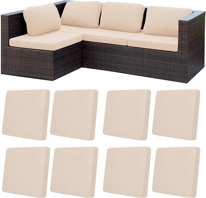 8Pcs Patio Cushion Covers, Outdoor Cushions Covers, Stretch Cushion Covers by Unknown