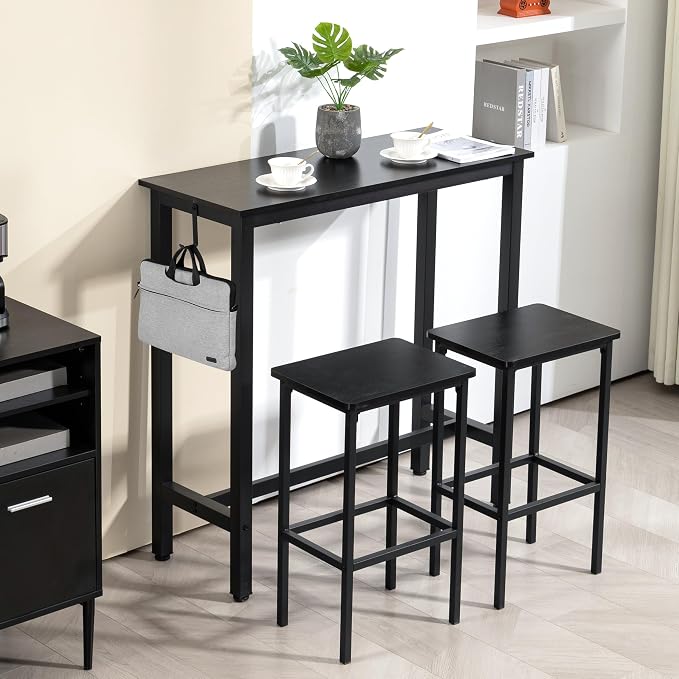 Finnhomy Bar Table Set, 39.3" Pub Table High Top Table, Rectangular Bar Height - Image 4