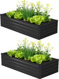 6x1.5x1ft Galvanized Raised Garden Bed, Outdoor Planter Box Metal Patio Kit by Foxlang