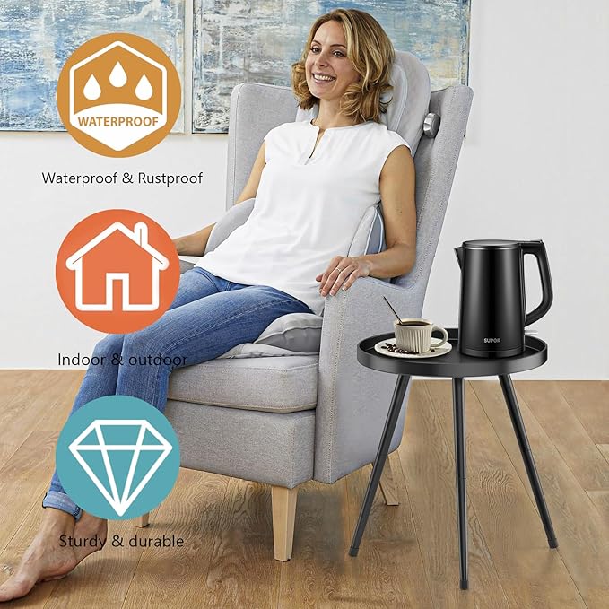 SYQ Round Metal Side Table Small End Table - Image 5