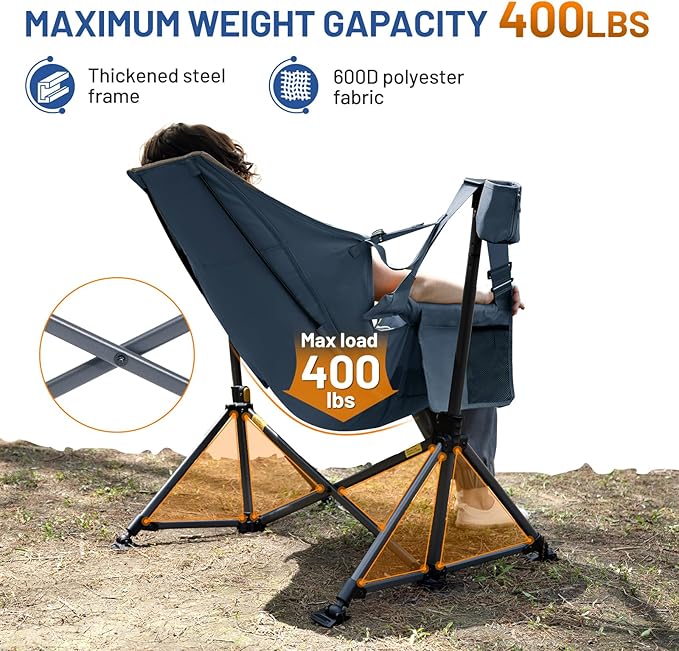 TIMBER RIDGE Hammock Camping Chair, Oversized Swinging Hammock Chair - Image 4
