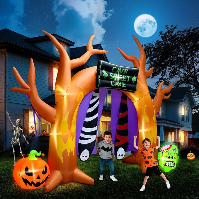 Kalolary 10 FT Halloween Inflatables Archway Outdoor Decorations, Ghost Tree - Image 7