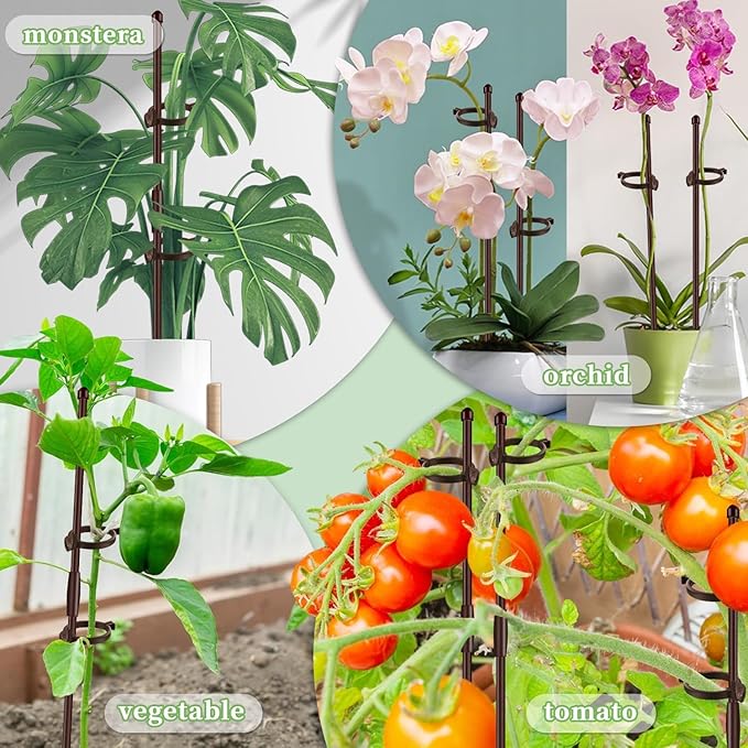 Plant Stakes 17inch &11inch SupKing 16Pcs Adjustable Flower Support Poles - Image 6