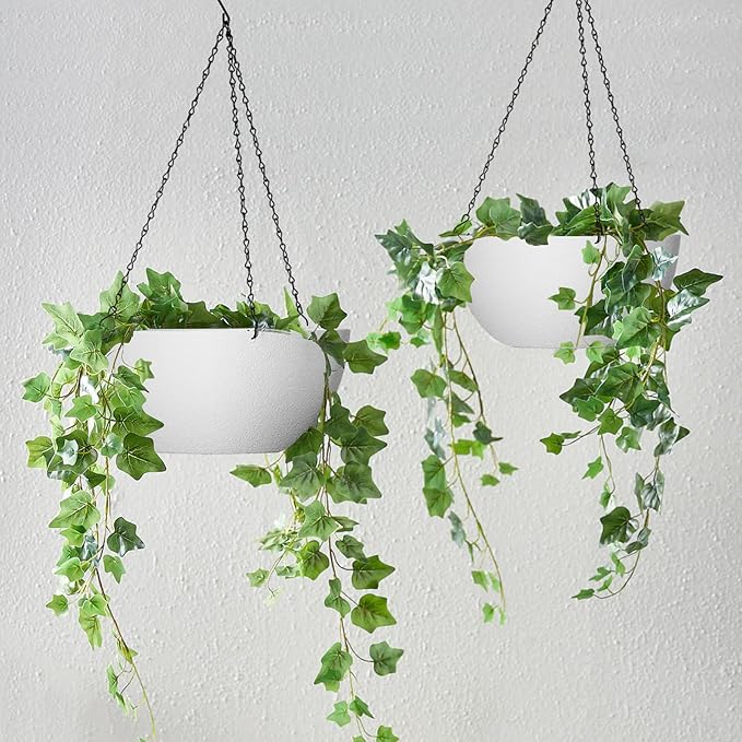 WOUSIWER 13 inch 2Pack Large Hanging Planters - Image 2