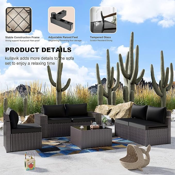 Kullavik 13PCS Outdoor Patio Furniture Set - Image 7