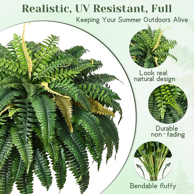MARTINE MALL 48 inch Fake Ferns Artificial Ferns - Image 4