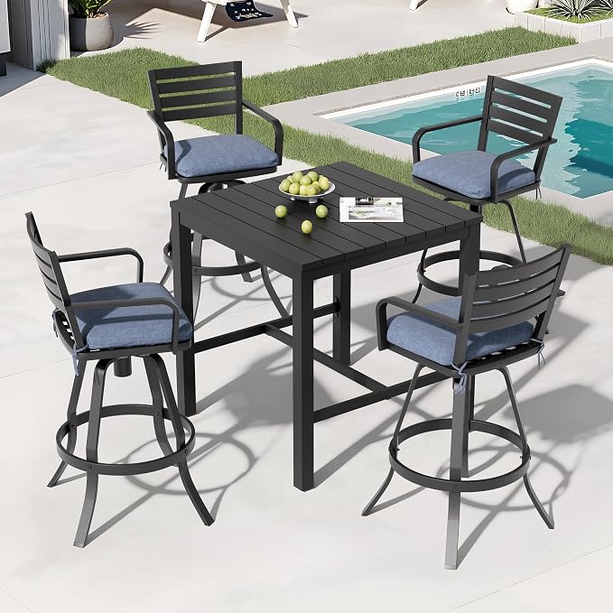 Pellebant Outdoor Bar Stools Set of 4 - Image 5