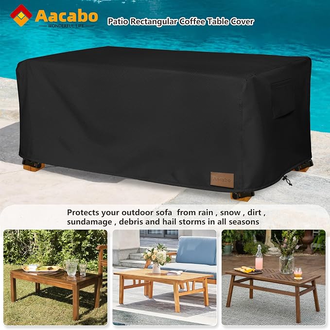 Waterproof Outdoor Coffee Table Cover, Rectangular Patio Small Side Table Cover - Image 4