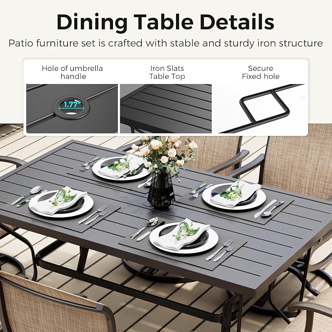 Pamapic 7-Piece Patio Dining Furniture Set - Image 4