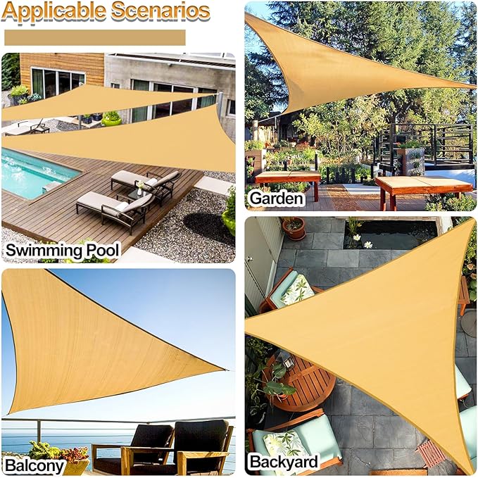 Shade&Beyond Shade Sail 14'X14'X14' Triangle Sand Breathable UV Block Outdoor - Image 6