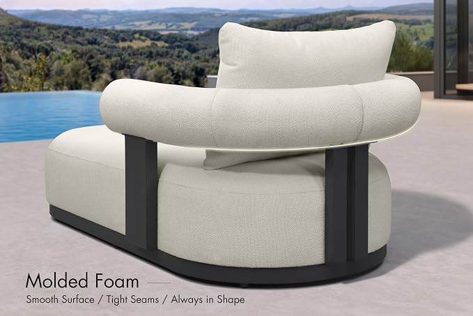 PURPLE LEAF Outdoor Chaise Lounge 1 Piece Chair Modern Aluminum Lounger Daybed - Image 5