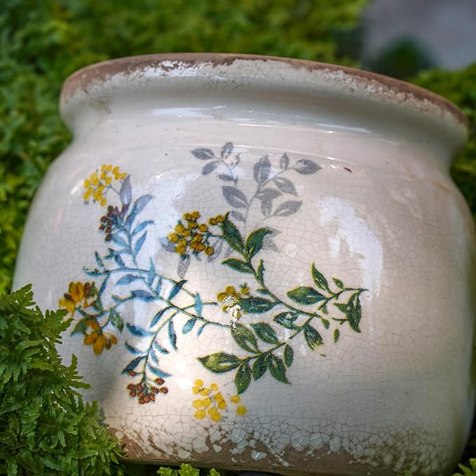 Vintage Ceramic Ice Crack Flower Pot - Image 3