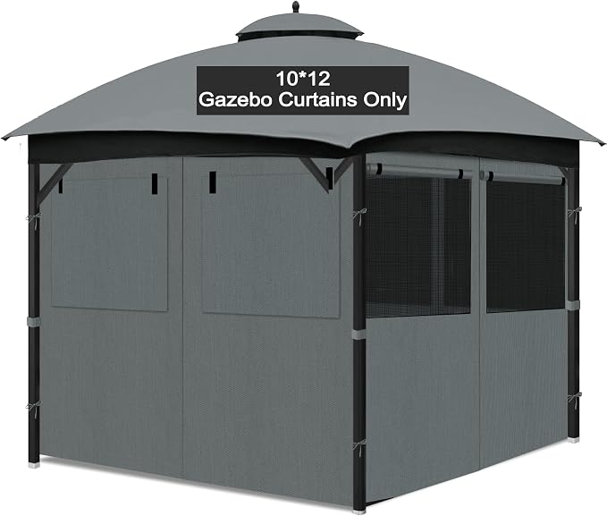 Gazebo Privacy Curtain 10'x12', Replacement Curtains by Bstge