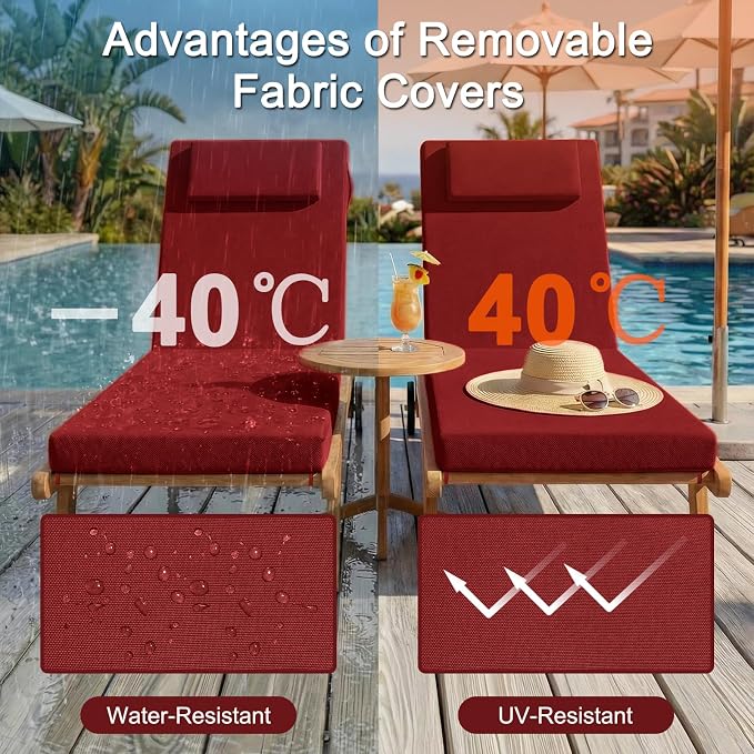 Outdoor Lounge Chair mat, 71 inches x 21 inches, Waterproof Chaise Lounge - Image 3