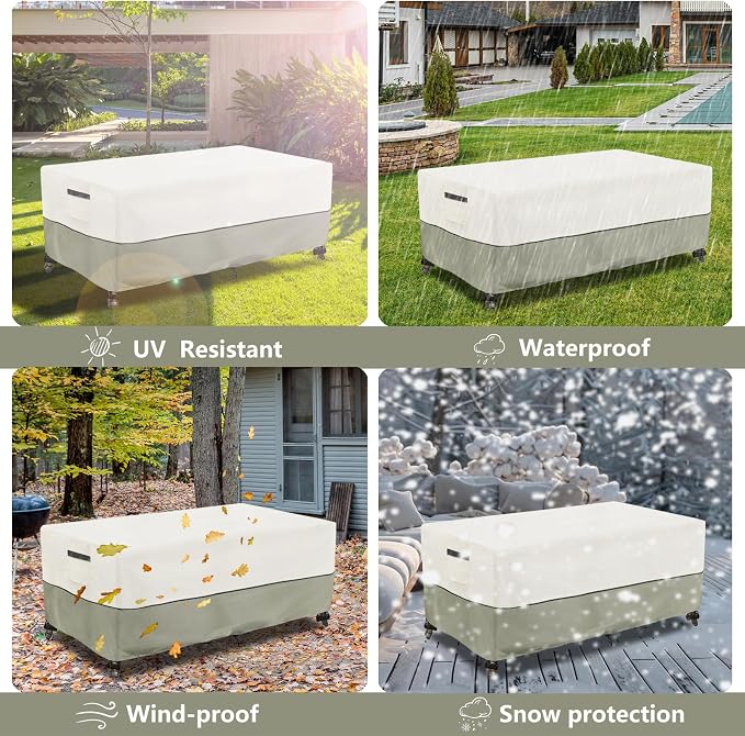 Outdoor Coffee Table Cover, Waterproof Rectangular Patio Small Side Table Cover - Image 7