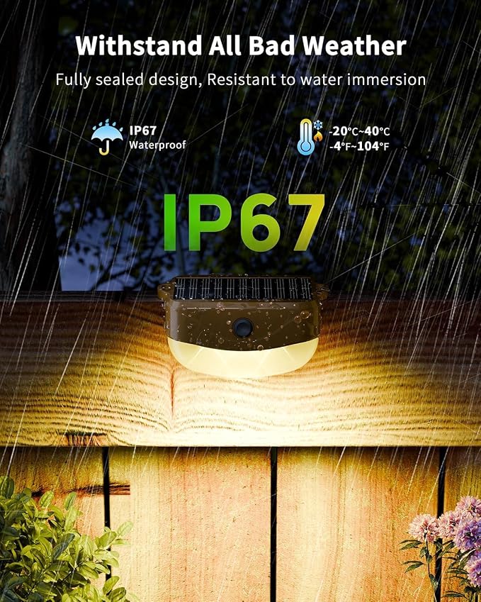 Solar Fence Lights with Remote Control 50ft, 15 Multi Colors Solar Powered - Image 6