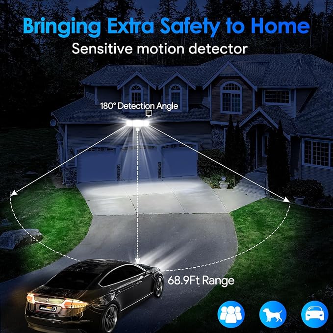 Energetic Solar Outdoor Lights, 1800LM 192 LED Security Motion Sensor Outdoor - Image 2