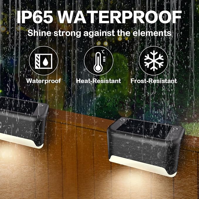 Solar Deck Lights Outdoor, Waterproof LED Solar Lights - Image 6
