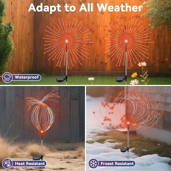 Garden Outdoor Lights, 2 Pack 120 LED Solar Garden Lights Fairy Lights Outdoor - Image 3