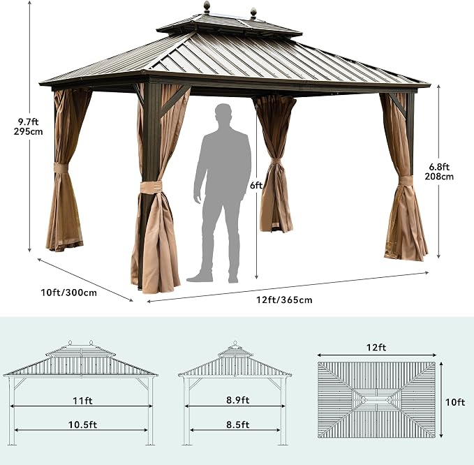 YITAHOME 10x12ft Hardtop Gazebo - Image 7