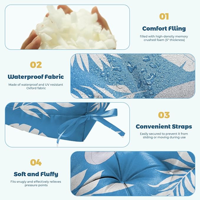 Porch Swing Cushions, Waterproof Patio Swing Cushions - Image 5