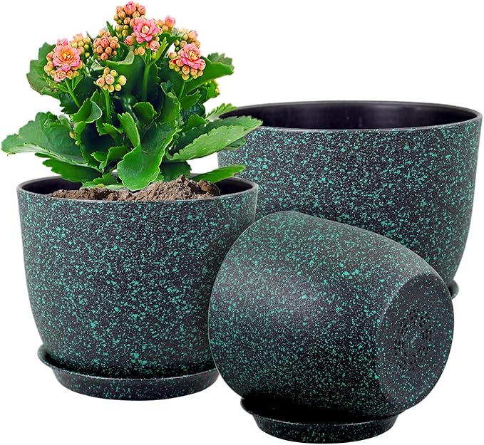 Large Flower Pots 12/10/9 inch, Plant Pots by WSMKSZ