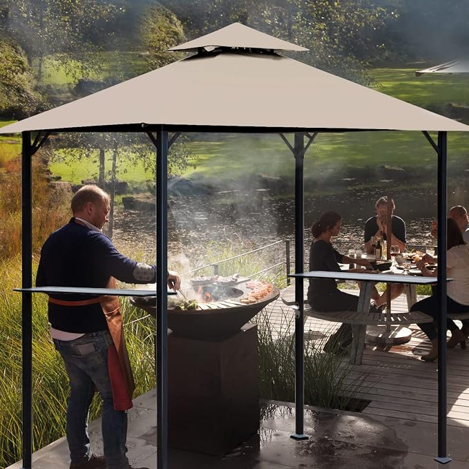 OLILAWN Grill Gazebo Replacement Canopy Roof, Patio Umbrella 5' x 8' Outdoor - Image 6