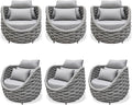 TWT 6 Pieces Patio Sofas, All-Weather Teslin Rope Balcony Furniture by TWT