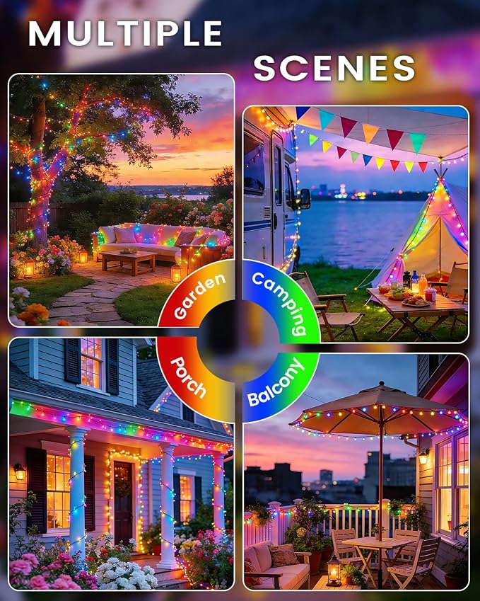 OZS 6 Pack 480LED Solar Christmas String Lights Outdoor, Waterproof 8 Modes - Image 6