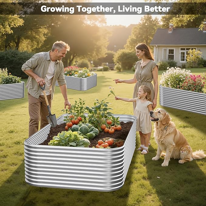 2 Pack Tall 6x3FT Corrugated Galvanized Steel Raised Garden Bed Outdoor - Image 8