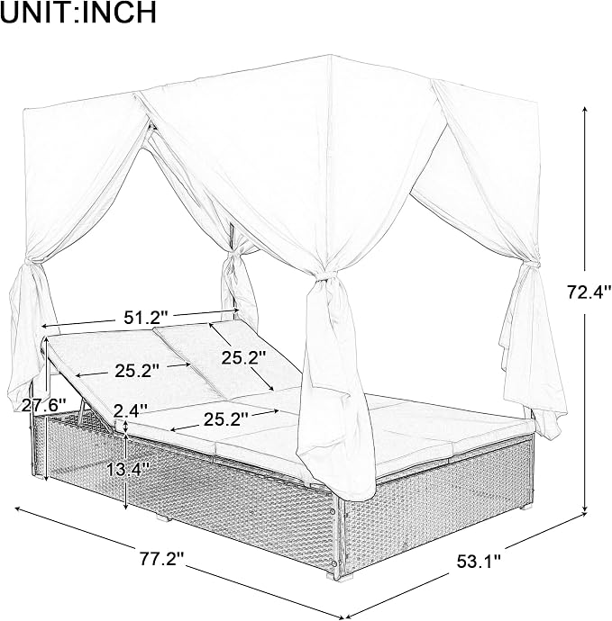 Outdoor Daybed Patio Lounge Bed - Image 7