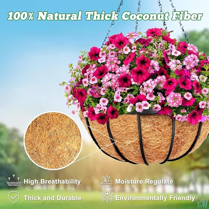Y&M 4pcs 14“ Round Coconut Fiber Liner - Image 6