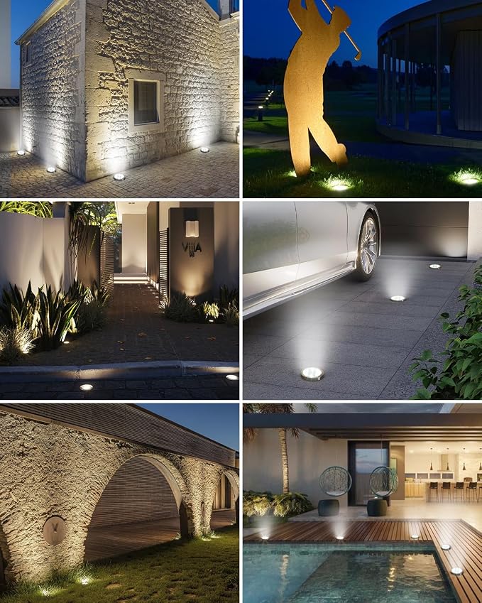 btfarm 10 Pack Solar Lights Outdoor, 8 LED Solar Ground Lights IP65 Waterproof - Image 7