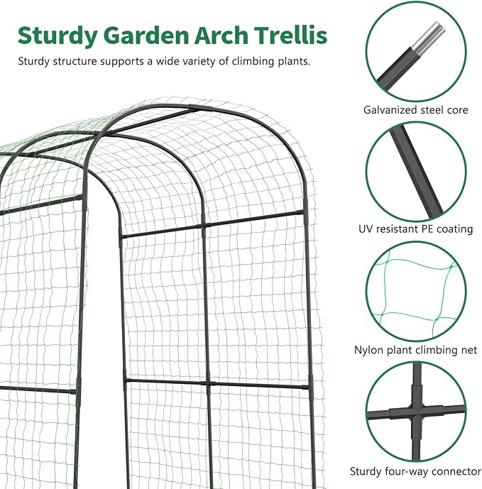 SUNYRISY Garden Arch Trellis for Climbing Plants Outdoor - Image 5