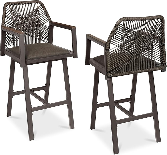 Best Choice Products Outdoor Bar Stools Set of 2, Bar Height, 360° Swivel by BestChoiceProducts