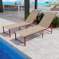 Outdoor Pool Lounge Chairs, Five-Position Recliner Loungers by RICNOD
