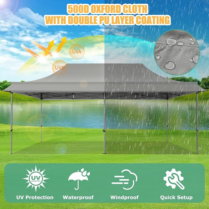 COBIZI 10x20 Pop Up Canopy Tent - Image 9