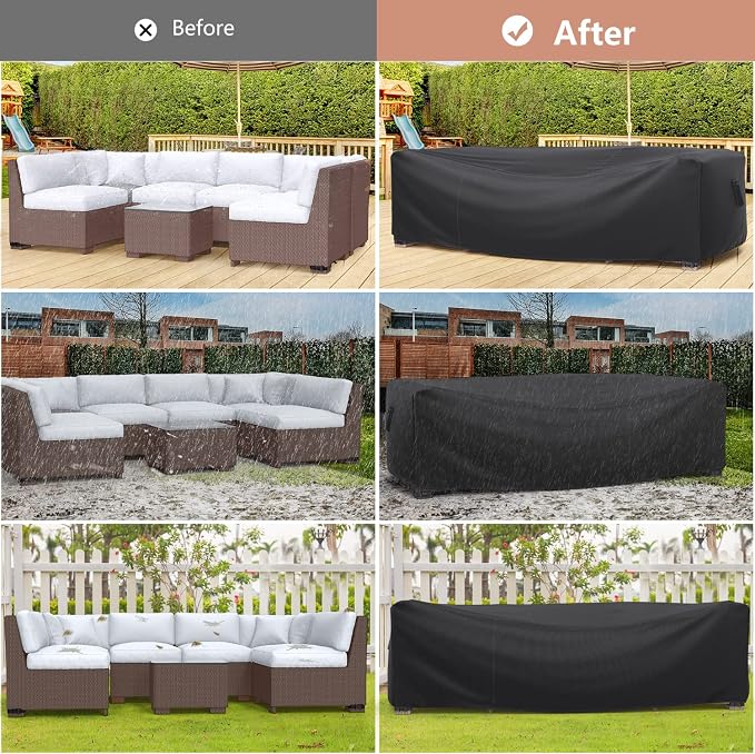 Patio Furniture Set Cover Waterproof, Mrrihand Outdoor Sectional Sofa Set Cover - Image 7